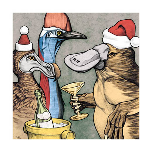 platypus christmas illustration